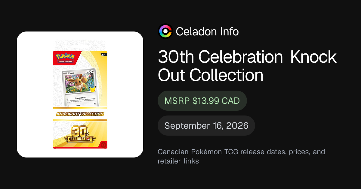 30th Celebration Knock Out Collection Price & Release Date Canada ...